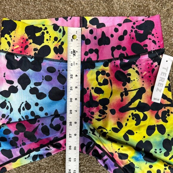 Terez New York Rorschach Leggings Womens Medium Multi Tie Dye Vibrant Rainbow - Picture 6 of 10